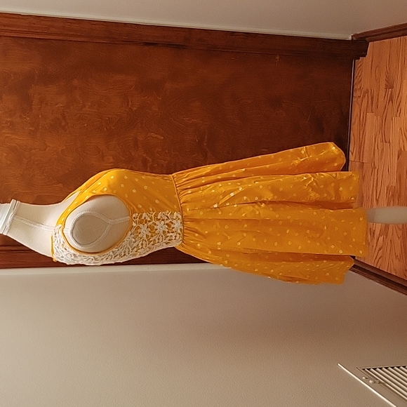 Moulinette Soeurs Anthropologie Melora Yellow Polka Dot Dress in size 2 - Picture 4 of 16